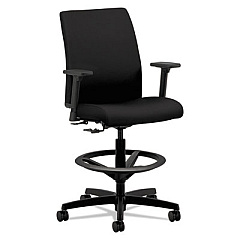 HON Ignition Series Low-Back Task Stool, Supports Up to 300 lb, 24" to 33" Seat Height, Black (IT109CU10)