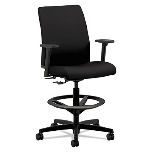 HON Ignition Series Low-Back Task Stool, Supports Up to 300 lb, 24" to 33" Seat Height, Black (IT109CU10)