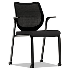 HON Nucleus Series Multipurpose Stacking Chair, ilira-Stretch M4 Back, Supports Up to 300 lb, Black (N606HCU10)