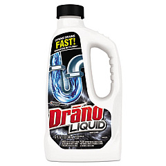 Drano Liquid Drain Cleaner, 32 oz Safety Cap Bottle, 12/Carton (318593)