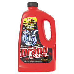 Drano Max Gel Clog Remover, Bleach Scent, 80 oz Bottle, 6/Carton (694772)