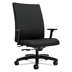 HON Ignition Series Big/Tall Mid-Back Work Chair, Supports Up to 450 lb, 17" to 20" Seat Height, Black (IW801CU10)