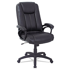 Alera CC Series Executive High Back Bonded Leather Chair, Supports Up to 275 lb, 20.28" to 23.9" Seat Height, Black (ALECC4119F)