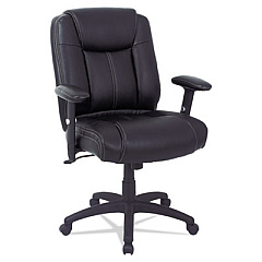 Alera CC Series Executive Mid-Back Bonded Leather Chair, Adjustable Arms, Supports 275lb, 18.11" to 21.81" Seat Height, Black (ALECC4219)