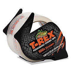 T-REX Packaging Tape with Dispenser, 1.88" Core, 1.88" x 35 yds, Crystal Clear (284713)