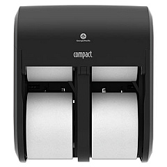 Georgia Pacific Professional Compact Quad Vertical 4-Roll Coreless Dispenser, 11.75 x 6.9 x 13.25, Black (56744A)