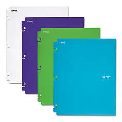 Five Star Snap-In Plastic Folder, 20-Sheet Capacity, 11 x 8.5, Assorted, Snap Closure, 2/Set (73264)