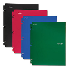 Five Star Snap-In Plastic Folder, 20-Sheet Capacity, 11 x 8.5, Assorted, Snap Closure, 4/Set (73266)