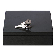 Universal Space-Saving Steel Security Box, Cash, Coin Compartments, 6.75 x 6.78 x 2, Black (UNV69000)