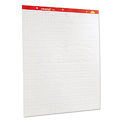 Universal Renewable Resource Sugarcane Based Easel Pads, Quadrille Rule (1 sq/in), 27 x 34, White, 50 Sheets, 2/Carton (UNV45601)