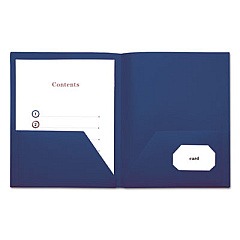 Universal Two-Pocket Plastic Folders, 100-Sheet Capacity, 11 x 8.5, Royal Blue, 10/Pack (UNV20542)