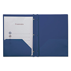Universal Plastic Twin-Pocket Report Covers, Three-Prong Fastener, 11 x 8.5, Roya Blue/ Royal Blue, 10/Pack (UNV20552)