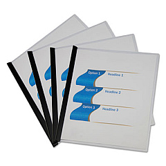 Universal Clear View Report Cover with Slide-on Binder Bar, Clear/Clear, 25/Pack (UNV20560)