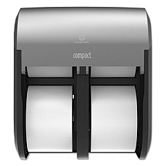 Georgia Pacific Professional Compact Quad Vertical 4-Roll Coreless Dispenser, 12.06 x 8 x 14.44, Stainless Steel (56746A)