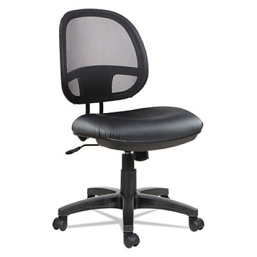 Alera Interval Series Swivel/Tilt Mesh Chair, Supports Up to 275 lb, 18.3" to 23.42" Seat Height, Black (ALEIN4815)