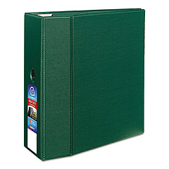 Avery Heavy-Duty Non-View Binder with DuraHinge, Locking One Touch EZD Rings and Thumb Notch, 3 Rings, 5" Capacity, 11 x 8.5, Green (79786)