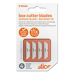 slice Safety Box Cutter Blades, Rounded Tip, Ceramic Zirconium Oxide, 4/Pack (10404)