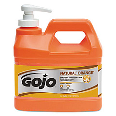 GOJO NATURAL ORANGE Smooth Hand Cleaner, Citrus Scent, 0.5 gal Pump Bottle, 4/Carton (094804CT)