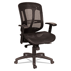 Alera Eon Series Multifunction Mid-Back Suspension Mesh Chair, Supports Up to 275 lb, 17.51" to 21.25" Seat Height, Black (ALEEN4218)