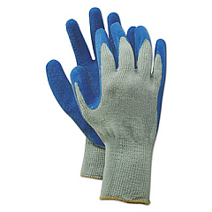 Boardwalk Rubber Palm Gloves, Gray/Blue, Large, 1 Dozen (BWK00027L)