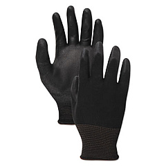 Boardwalk PU Palm Coated Gloves, Black, Size 11 (2X-Large), 1 Dozen (BWK0002811)