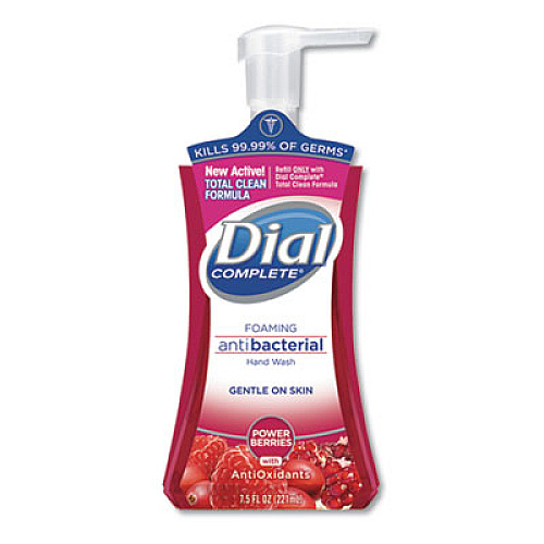 Dial Antibacterial Foaming Hand Wash, Power Berries, 7.5 oz Pump Bottle, 8/Carton (03016CT)