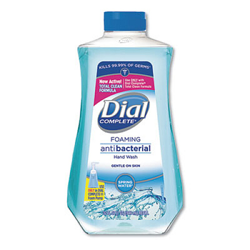 Dial Antibacterial Foaming Hand Wash, Spring Water Scent, 32 oz Bottle, 6/Carton (09027CT)