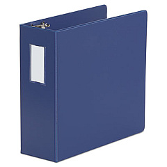 Universal Deluxe Non-View D-Ring Binder with Label Holder, 3 Rings, 4" Capacity, 11 x 8.5, Royal Blue (UNV20705)