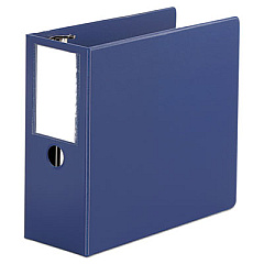 Universal Deluxe Non-View D-Ring Binder with Label Holder, 3 Rings, 5" Capacity, 11 x 8.5, Royal Blue (UNV20710)