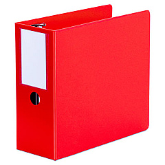 Universal Deluxe Non-View D-Ring Binder with Label Holder, 3 Rings, 5" Capacity, 11 x 8.5, Red (UNV20716)
