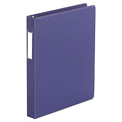Universal Deluxe Non-View D-Ring Binder with Label Holder, 3 Rings, 1" Capacity, 11 x 8.5, Navy Blue (UNV20768)