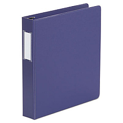Universal Deluxe Non-View D-Ring Binder with Label Holder, 3 Rings, 1.5" Capacity, 11 x 8.5, Navy Blue (UNV20778)
