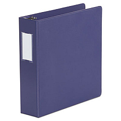 Universal Deluxe Non-View D-Ring Binder with Label Holder, 3 Rings, 2" Capacity, 11 x 8.5, Navy Blue (UNV20788)