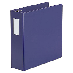Universal Deluxe Non-View D-Ring Binder with Label Holder, 3 Rings, 3" Capacity, 11 x 8.5, Navy Blue (UNV20798)