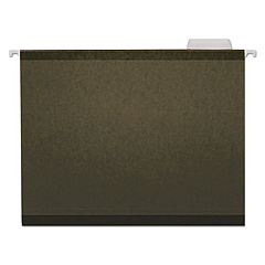 Universal Deluxe Reinforced Recycled Hanging File Folders, Letter Size, 1/5-Cut Tabs, Standard Green, 25/Box (UNV24115)