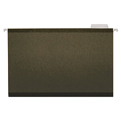 Universal Deluxe Reinforced Recycled Hanging File Folders, Legal Size, 1/5-Cut Tabs, Standard Green, 25/Box (UNV24215)