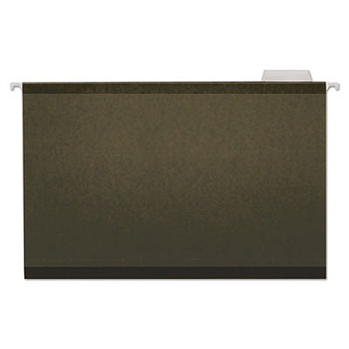 Universal Deluxe Reinforced Recycled Hanging File Folders, Legal Size, 1/5-Cut Tabs, Standard Green, 25/Box (UNV24215)