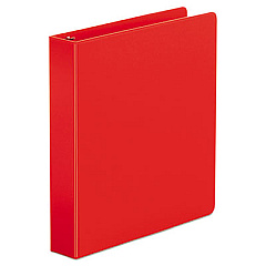 Universal Economy Non-View Round Ring Binder, 3 Rings, 1.5" Capacity, 11 x 8.5, Red (UNV33403)