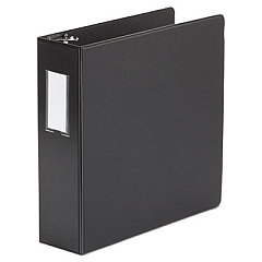 Universal Economy Non-View Round Ring Binder, 3 Rings, 3" Capacity, 11 x 8.5, Black (UNV35411)