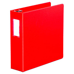 Universal Economy Non-View Round Ring Binder, 3 Rings, 3" Capacity, 11 x 8.5, Red (UNV35413)