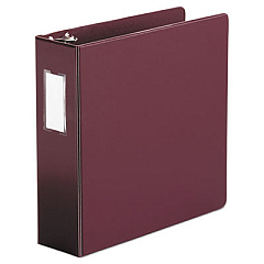 Universal Economy Non-View Round Ring Binder, 3 Rings, 3" Capacity, 11 x 8.5, Burgundy (UNV35416)