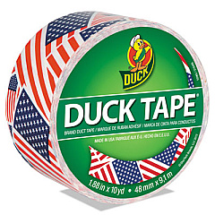 Duck Colored Duct Tape, 3" Core, 1.88" x 10 yds, Red/White/Blue US Flag (283046)