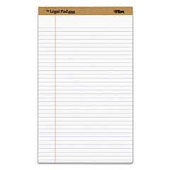 TOPS "The Legal Pad" Plus Ruled Perforated Pads with 40 pt. Back, Wide/Legal Rule, 50 White 8.5 x 14 Sheets, Dozen (71573)