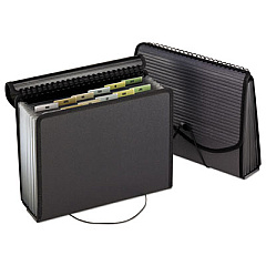 Pendaflex Spiral Poly Expanding File, 4" Expansion, 13 Sections, Cord/Hook Closure, 1/6-Cut Tabs, Letter Size, Smoke (01121)