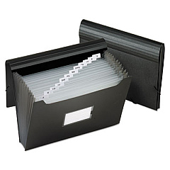 Pendaflex Jumbo 13-Pocket File, 12" Expansion, 13 Sections, Elastic Cord Closure, 1/12-Cut Tabs, Letter Size, Black (82013)
