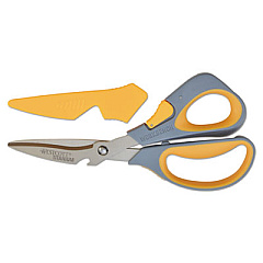 Westcott Titanium Bonded Workbench Shears, 8" Long, 3" Cut Length, Gray/Yellow Offset Handle (16512)