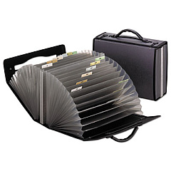 Pendaflex 26-Pocket Document Carrying Case, 26 Sections, Cord/Hook Closure, 1/6-Cut Tabs, Letter Size, Smoke (01132)