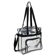 Eastsport Clear Stadium Approved Tote, PVC, 12 x 5 x 12, Black/Clear (498000BJBLK)