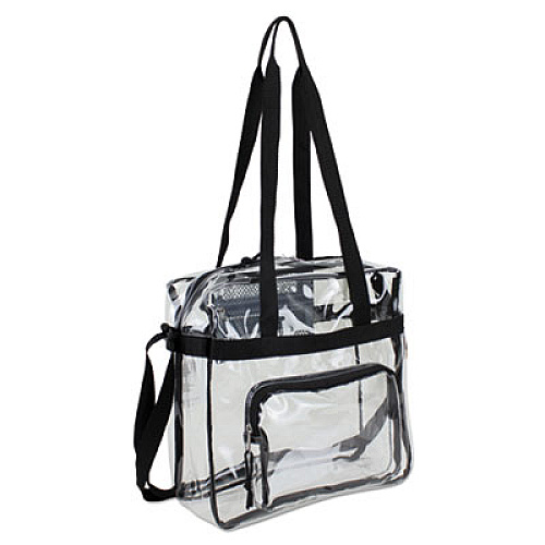 Eastsport Clear Stadium Approved Tote, PVC, 12 x 5 x 12, Black/Clear (498000BJBLK)