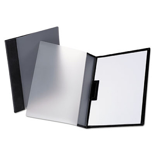 Oxford Executive ReadyClip No-Punch Fastener Report Cover, 8.5 x 11, Translucent/Black (63133)
